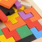 Tetris Puzzle Game Preschool Wooden Tangram Brain Teaser Toys Colorful Children