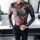Long Sleeve Men Shirts Camouflage T Print S Tops Fit Dress Printing Classic Hot