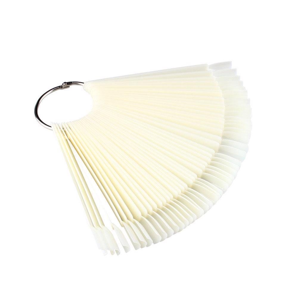 50pcs False Nail Display Art Practice Tips Sticks Tool Color Polish Fan Board