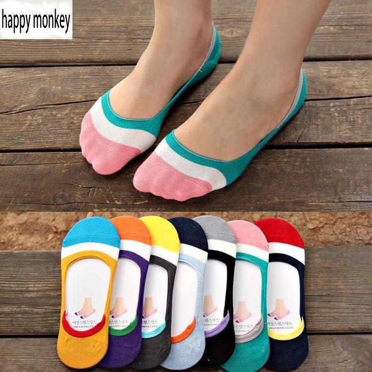 Women Low Ankle Socks 10pcs 5 Pairs Invisible Anti Skid Cotton Lace