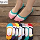 Women Low Ankle Socks 10pcs 5 Pairs Invisible Anti Skid Cotton Lace Short Cut