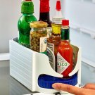 Double Roller Rotating Storage Box Rack Organizer Caddy Bathroom Kitchen Swivel