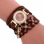 Women Watch Leather Bracelet Quartz Fashion Wrist Analog Crystal Pu Girl Gift