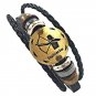 12 Bracelet Zodiac Constellations Leather Adjustable Unisex Alloy Jewelry Bangle
