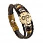 12 Bracelet Zodiac Constellations Leather Adjustable Unisex Alloy Jewelry Bangle