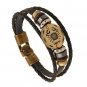 12 Bracelet Zodiac Constellations Leather Adjustable Unisex Alloy Jewelry Bangle