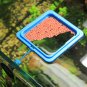 Aquarium Fish Feeding Ring Tank Food Suction Cup Floating Square Feeder Station