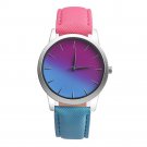 Women Wrist Watch Quartz Rainbow Band Analog Leather Ladies Fashion Girl Steel