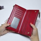 Women Leather Wallet Phone Holder Purse Plaid Card Clutch Lady Long Handbag Coin