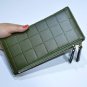 Women Leather Wallet Phone Holder Purse Plaid Card Clutch Lady Long Handbag Coin
