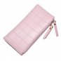 Women Leather Wallet Phone Holder Purse Plaid Card Clutch Lady Long Handbag Coin