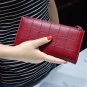 Women Leather Wallet Phone Holder Purse Plaid Card Clutch Lady Long Handbag Coin