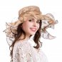 Lace Wide Brim Hat Women Sun Cap Wedding Kentucky Derby Elegant Church Beach