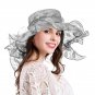 Lace Wide Brim Hat Women Sun Cap Wedding Kentucky Derby Elegant Church Beach