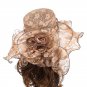 Lace Wide Brim Hat Women Sun Cap Wedding Kentucky Derby Elegant Church Beach