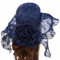 Lace Wide Brim Hat Women Sun Cap Wedding Kentucky Derby Elegant Church Beach