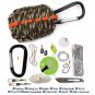 Survival Grenade Paracord 550 Carabiner Tools Flint Knife Fishing Tools Emergenc