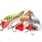 3pcs Rotating Fishing Lure Spoon Hook Metal Bass Bait Spinner Jigging Tackle