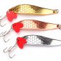 3pcs Rotating Fishing Lure Spoon Hook Metal Bass Bait Spinner Jigging Tackle