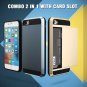 Card Pocket Wallet ShockProof Hybrid Armor Case Cover For Iphone 5 6 7 8 X Plus