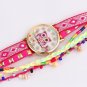 Women Watch Leather Bracelet Knitting Owl Pattern Quartz Wrist Fashion Girls Kid