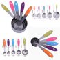 Kitchen Baking Measuring Cups Spoons Set Stainless Steel Silicone Handles Easy