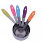 Kitchen Baking Measuring Cups Spoons Set Stainless Steel Silicone Handles Easy