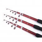Telescopic Fishing Rod Spinning Tackle Travel Fiberglass Portable Castbaiting