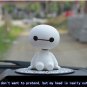Car Robot Shaking Head Auto Baymax Figure Doll Cartoon Interior Plastic Toy Hero