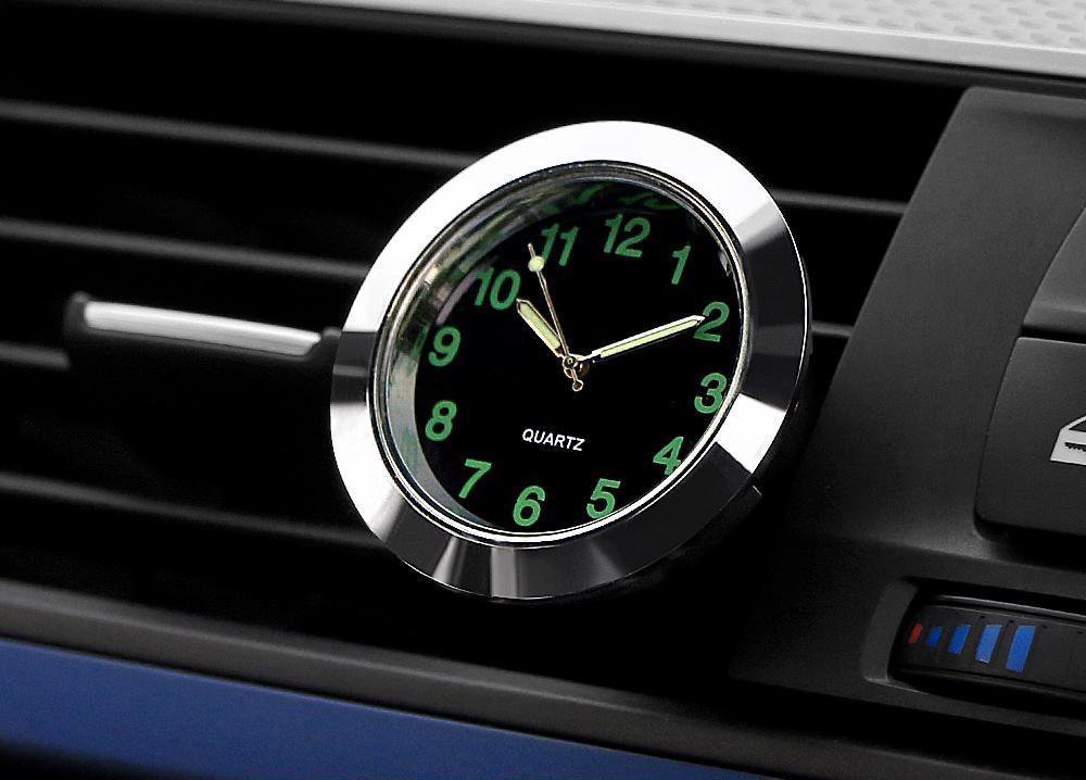 Clock Car Quartz Auto Watch Interior Luminous Decoration Mini Digital Air Vent