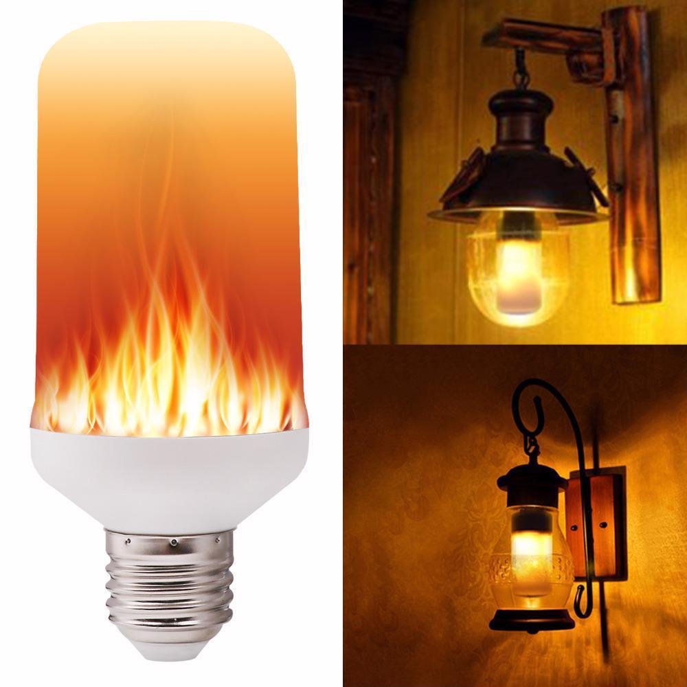 Fire Effect Flame Bulb Led Light E27 E26 E14 Lamp Flicker Simulated Decor Burn