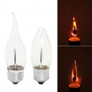 Flame Fire Led Bulb Lighting Candle Filament Retro Vintage E14 E27 3W Flickering