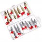 Metal Spoon Fishing Lure Kit Set Baits Spinner Box Hooks Tackle Bass Crankbait