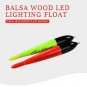 Electronic LED Fishing Floats Wood Bobber Night Visible Tackle Light Tool Fish