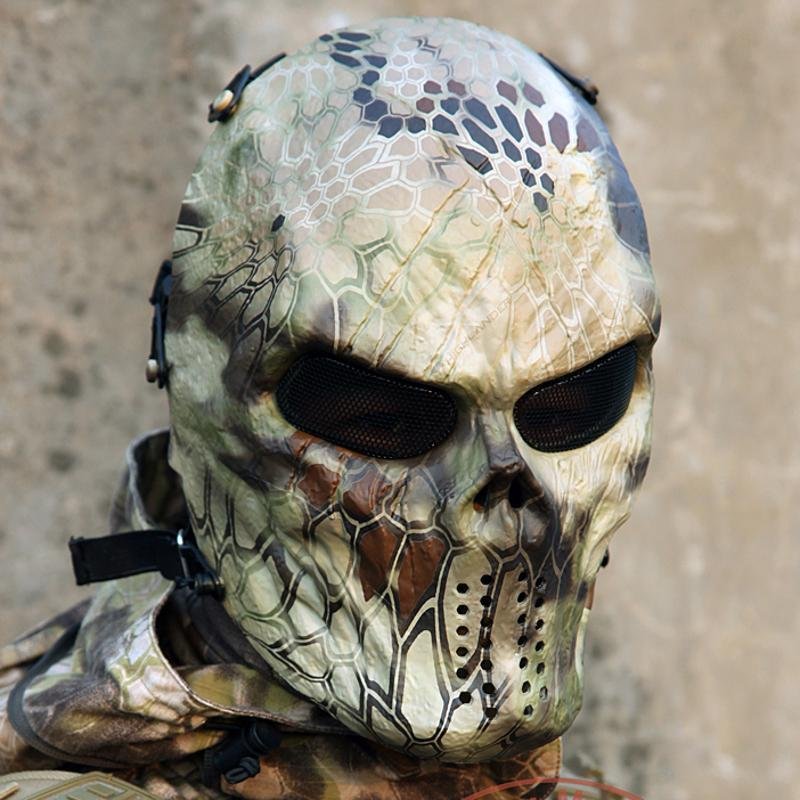 Paintball Full Face Protection Mask Skull Airsoft Outdoor Game Tactical Eye Mesh