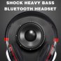 Wireless Led Flashing Headphones Bluetooth Ear Glowing Headset With Mic FM Radio