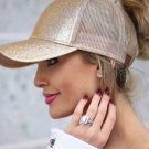 Women Baseball Cap Snapback Hat Cotton Ponytail Summer Adjustable Mesh Sport