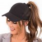 Women Baseball Cap Snapback Hat Cotton Ponytail Summer Adjustable Mesh Sport