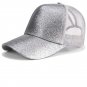 Women Baseball Cap Snapback Hat Cotton Ponytail Summer Adjustable Mesh Sport