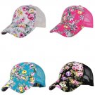 Women Baseball Cap Girl Floral Summer Cotton Snapback Hat Mesh Adjustable New