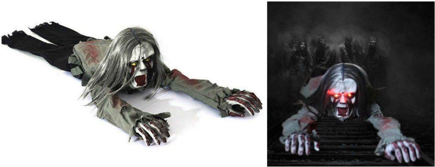 Halloween Party Decorations Horror Layout Crawling Ghosts Voice Control LED Eyes