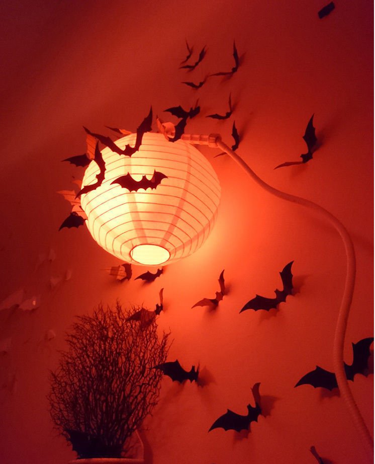 Halloween 12pcs 3D Stereoscopic Bat Wall Sticker Decal Removable Room Decoration