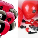 16pcs/set Halloween Party Balloons Latex Black Red Decoration Haunted House Prop