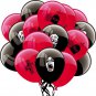 16pcs/set Halloween Party Balloons Latex Black Red Decoration Haunted House Prop