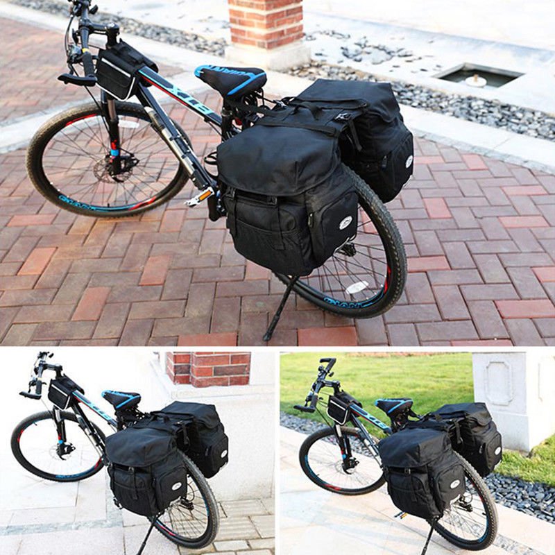 Cycling Seat Storage Bag Bicycle Rack Back Rear Large Carrier Double Pannier 50L