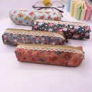 Pen Pencil Case Makeup Cosmetic Bag Floral Flower Pouch Lace Canvas Dot School