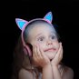 Foldable Headphone Wired Earphone For Kids LED Light Cat Ear Glowing Headset