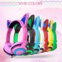 Foldable Headphone Wired Earphone For Kids LED Light Cat Ear Glowing Headset