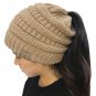 Ponytail Winter Hats For Women Warm Knit Beanie Cap Ski High Bun Cc Skull Cuff