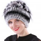 Winter Fur Women Hat Real Rabbit Warm Cap Beanie Beret Knitted Fashion Ladies